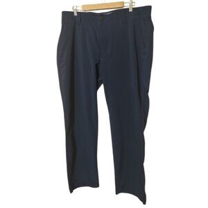 Under Armour NWT Golf Pants Chino's Flat Front Straight Leg Blue Stretch Nylon